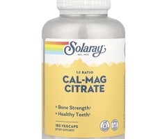 Solaray Cal-Mag Citrate 1:1 Ratio 180 caps