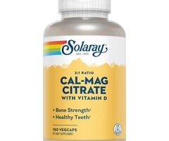 Solaray 1:1 Ratio Cal-Mag Citrate w/D 180vegcaps
