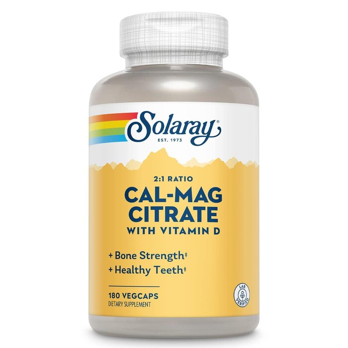Solaray 1:1 Ratio Cal-Mag Citrate w/D 180vegcaps