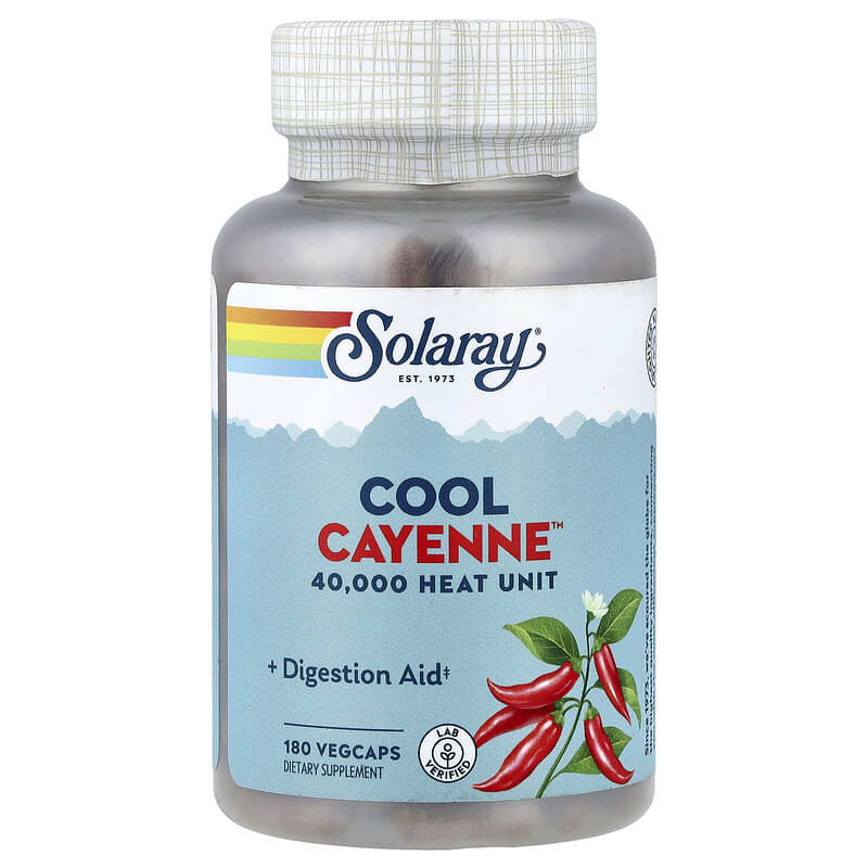 Solaray Cool Cayenne 40,000 Heat Unit 180caps