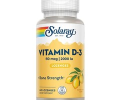 Solaray Vitamin D-3 2000 IU Lemon Lozenge