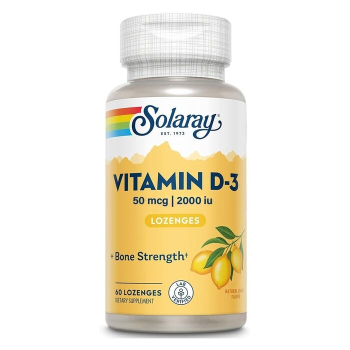 Solaray Vitamin D-3 2000 IU Lemon Lozenge