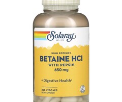 Solaray Betaine HCL W/ Pepsin 650mg 250 capsules