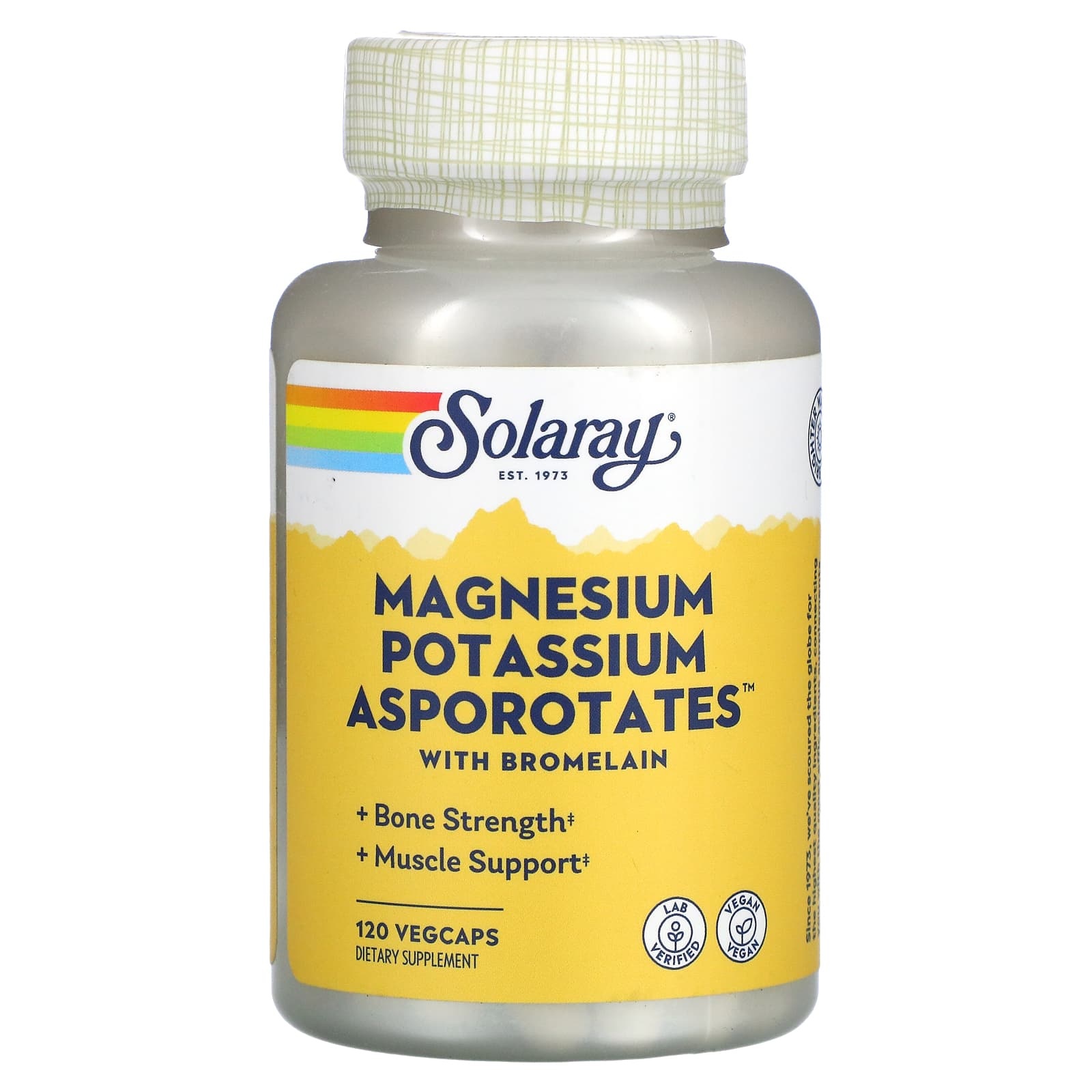 Solaray Magnesium Potassium Asporotates w/Bromelain 120 capsules
