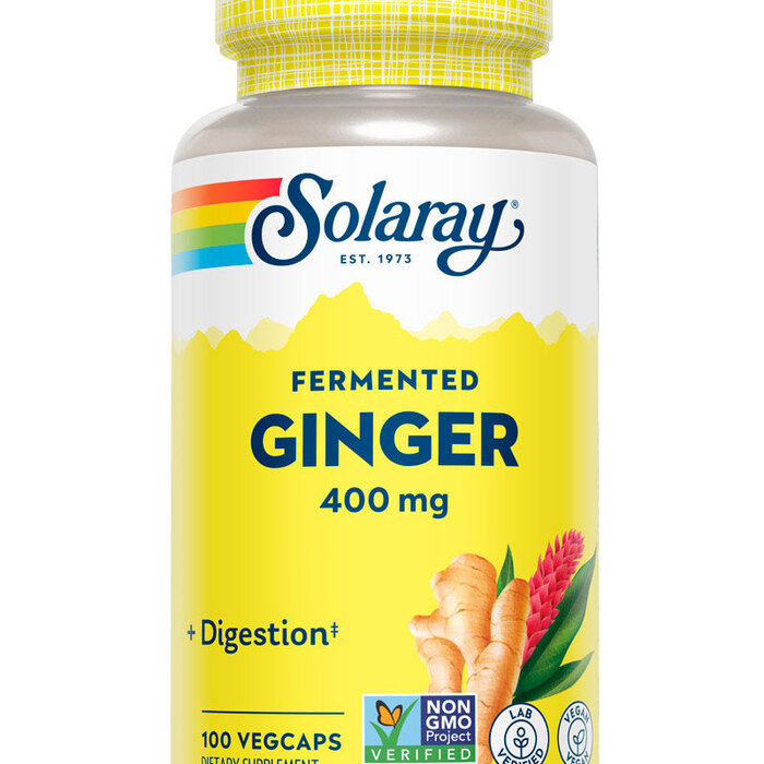 Solaray ermented Ginger 400mg - 100 Vegetarian Capsules