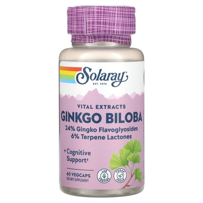 Solaray Ginkgo Biloba 60mg-60 Capsules