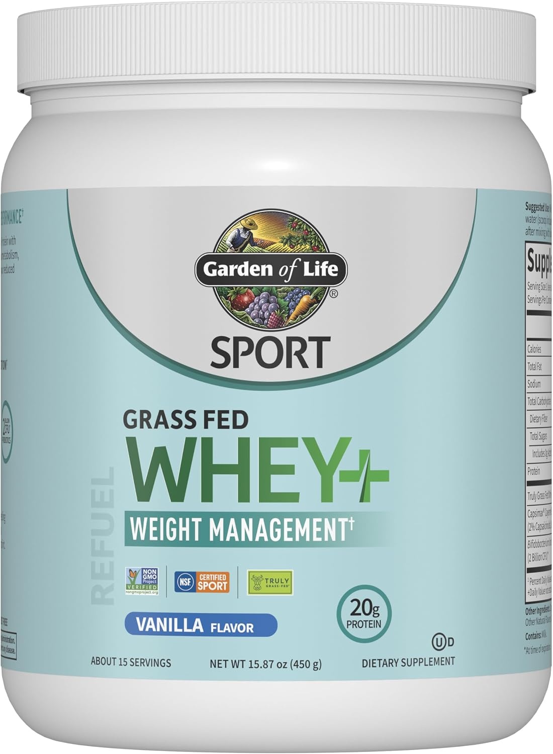 Garden of Life Grass Fed Whey + Weight Management Vanilla