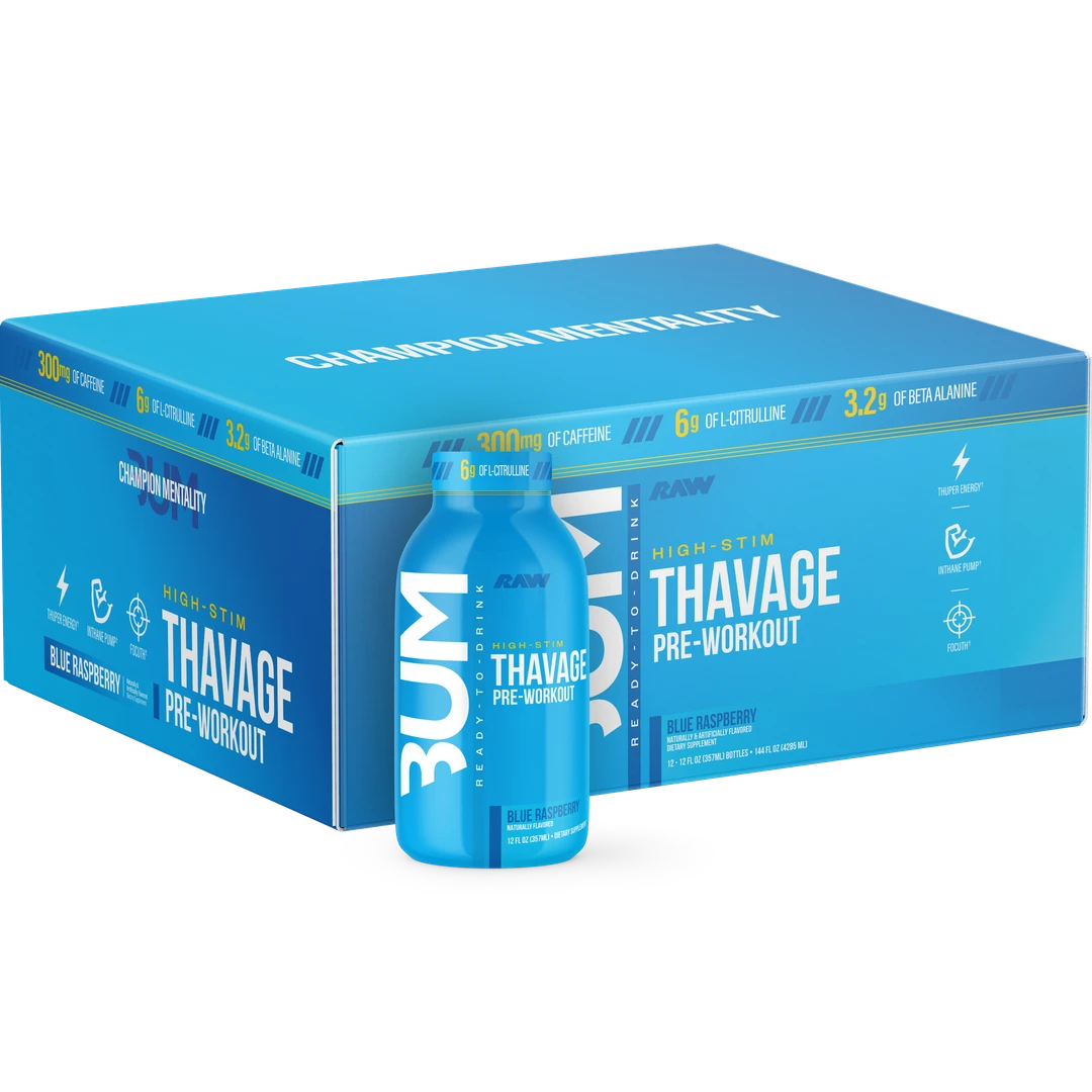Raw Nutrition Thavage Pre-RTD blue raspberry