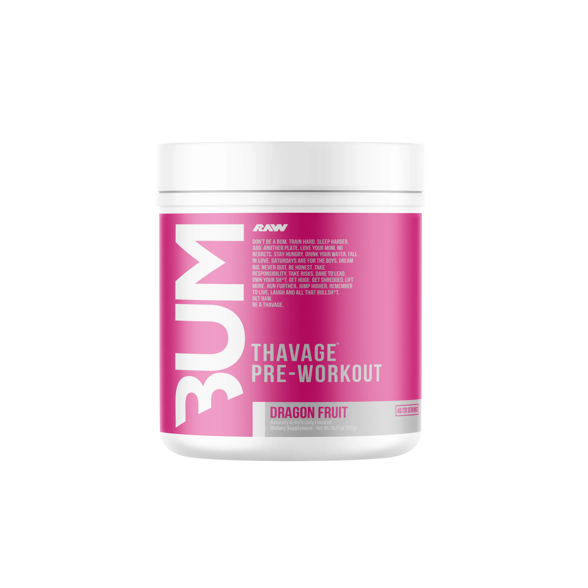 Raw Nutrition Bum Thavage Pre-Workout Dragon Fruit