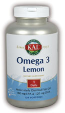 KAL Omega-3 Lemon-120 gels