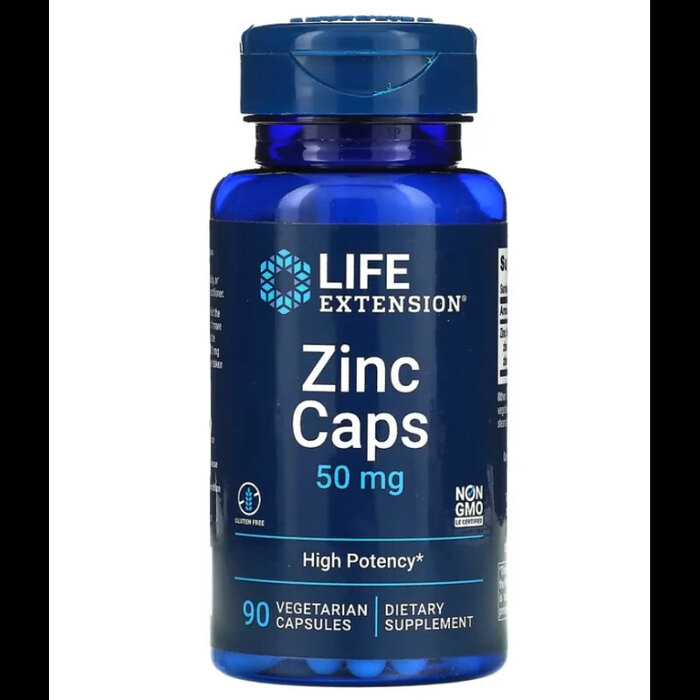 Life Extension Life Extension Zinc Caps, 50 mg, 90 Vegetarian Capsules