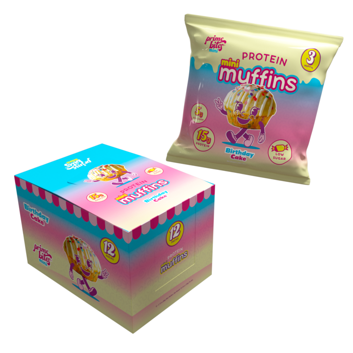 Alpha Prime Alpha Prime Prime Bites Mini Protein Muffins - Birthday Cake