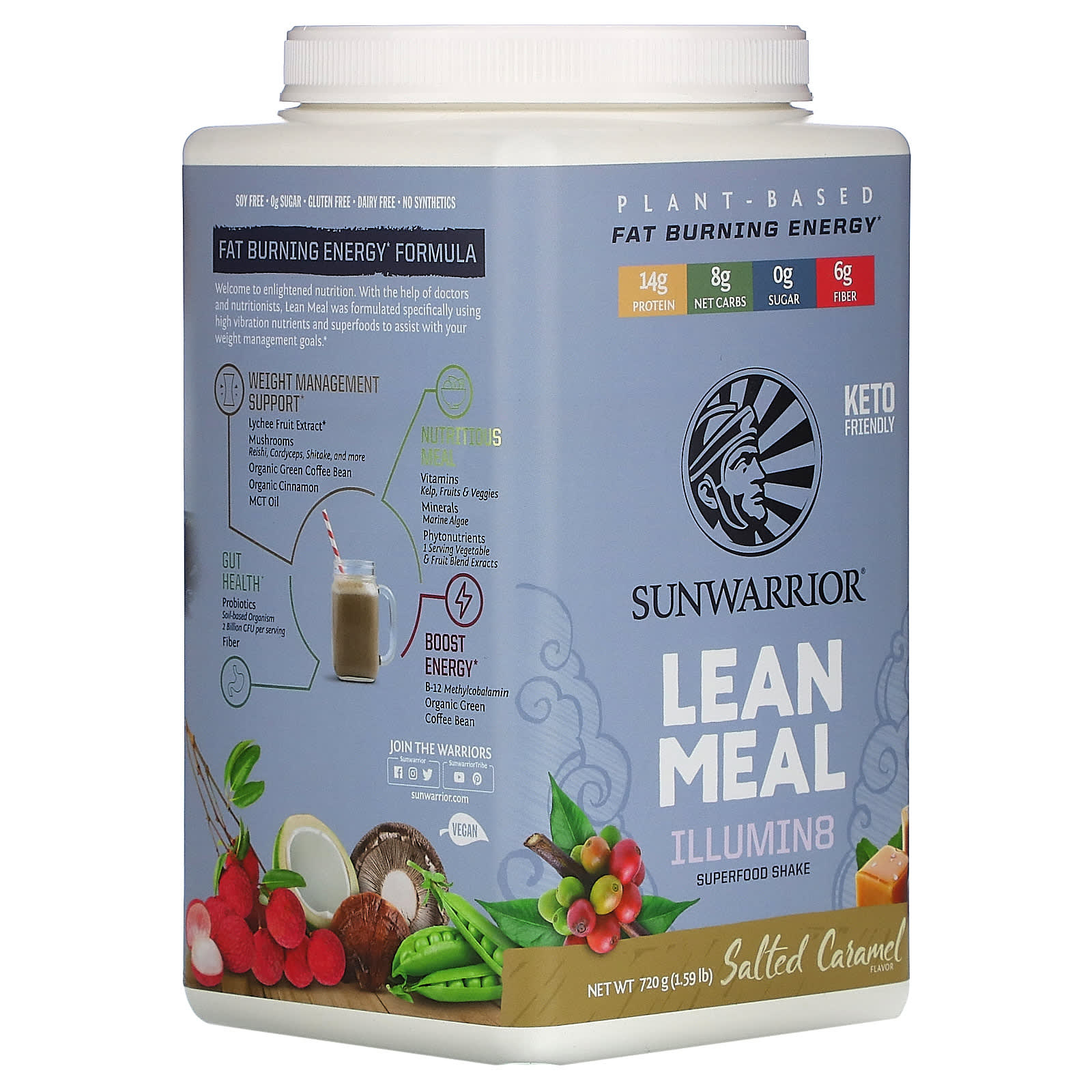 Sunwarrior Sunwarrior Lean Meal Illumin8 - Salted Caramel, 720 g