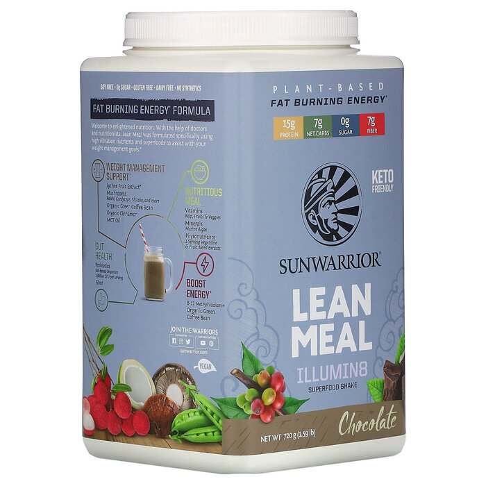 Sunwarrior Sunwarrior Lean Meal Illumin8 - Chocolate, 720 g