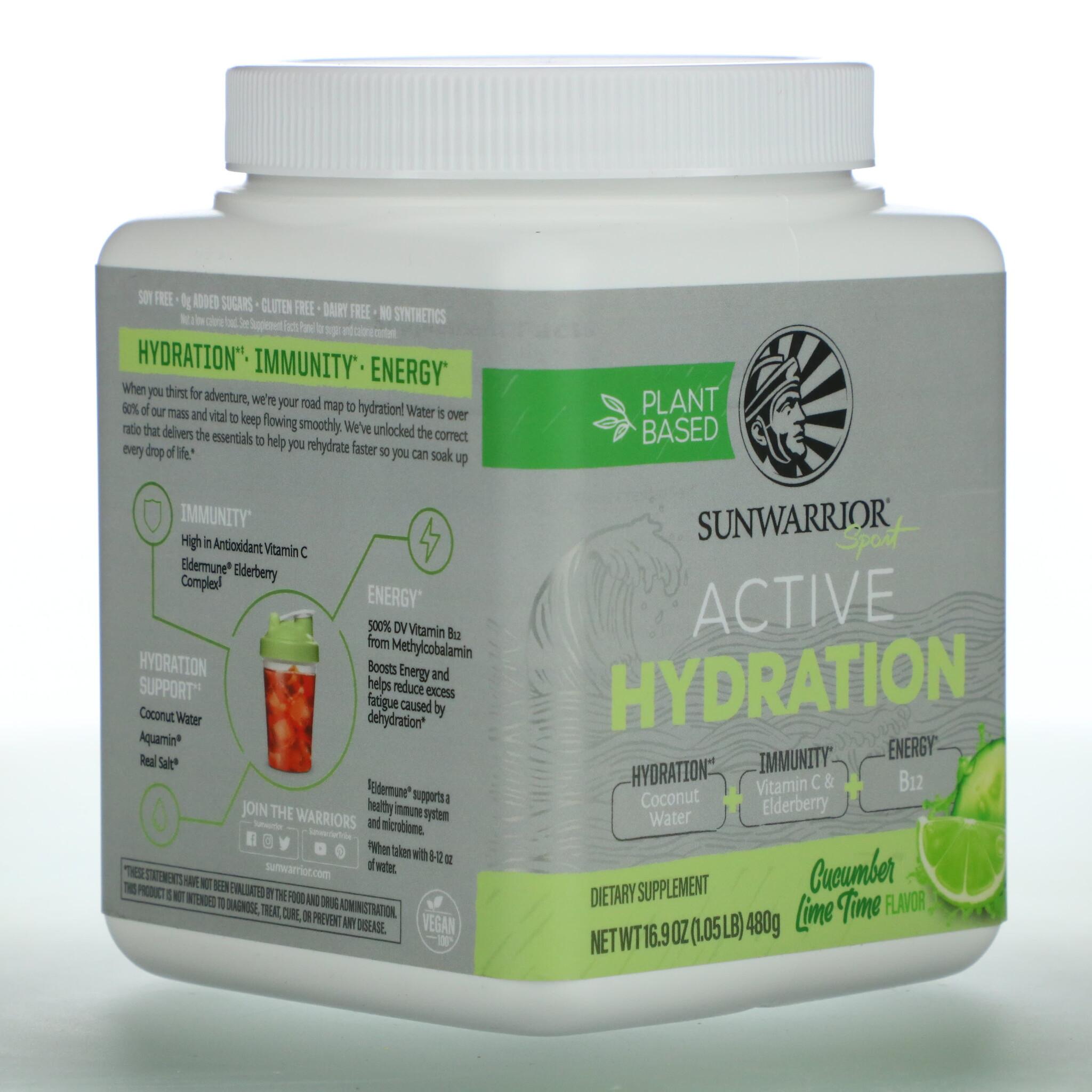 Sunwarrior Sunwarrior Active Hydration - Cucumber Lime Time, 480 g