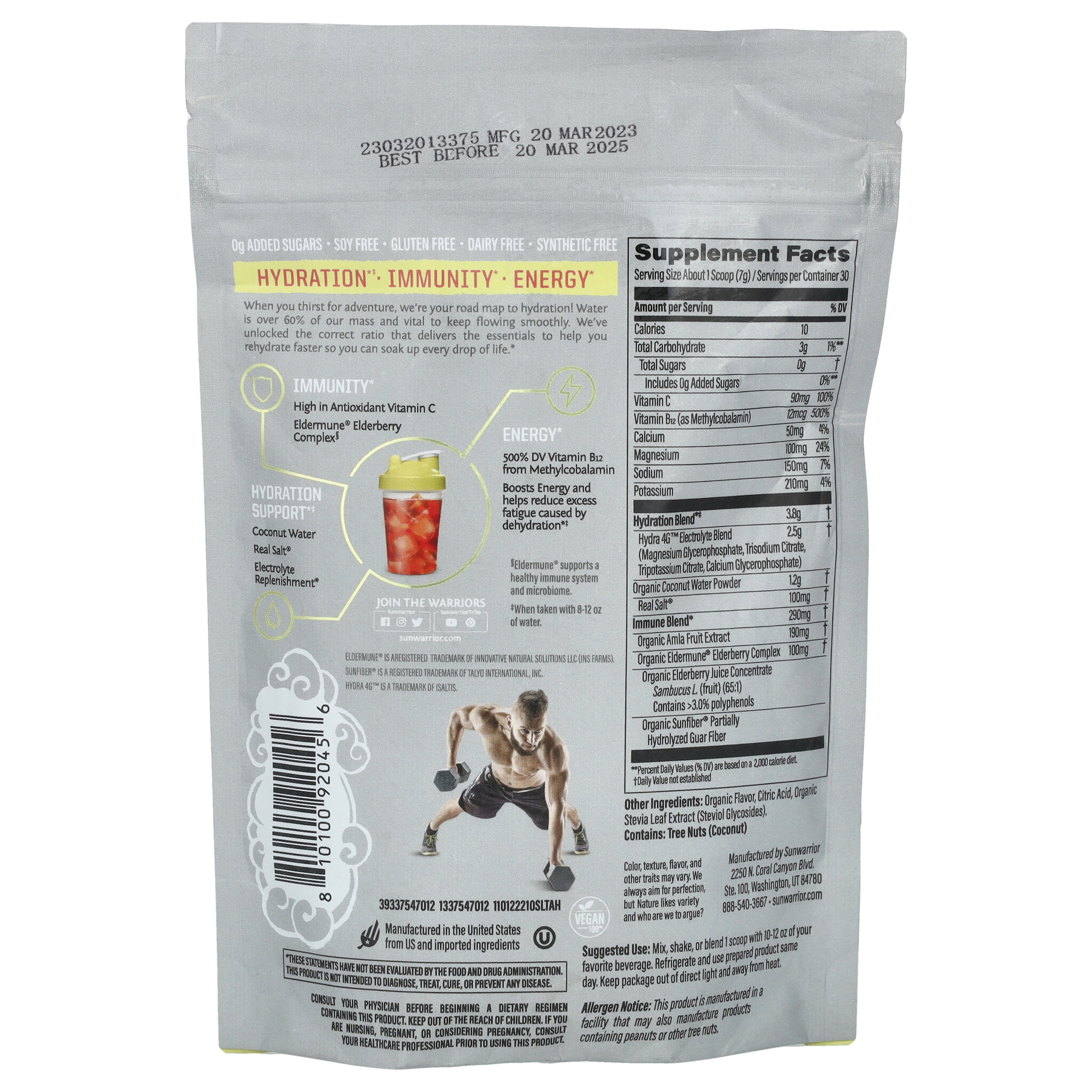Sunwarrior Sunwarrior Active Hydration - Strawberry Lemon Twist, 7.4 oz