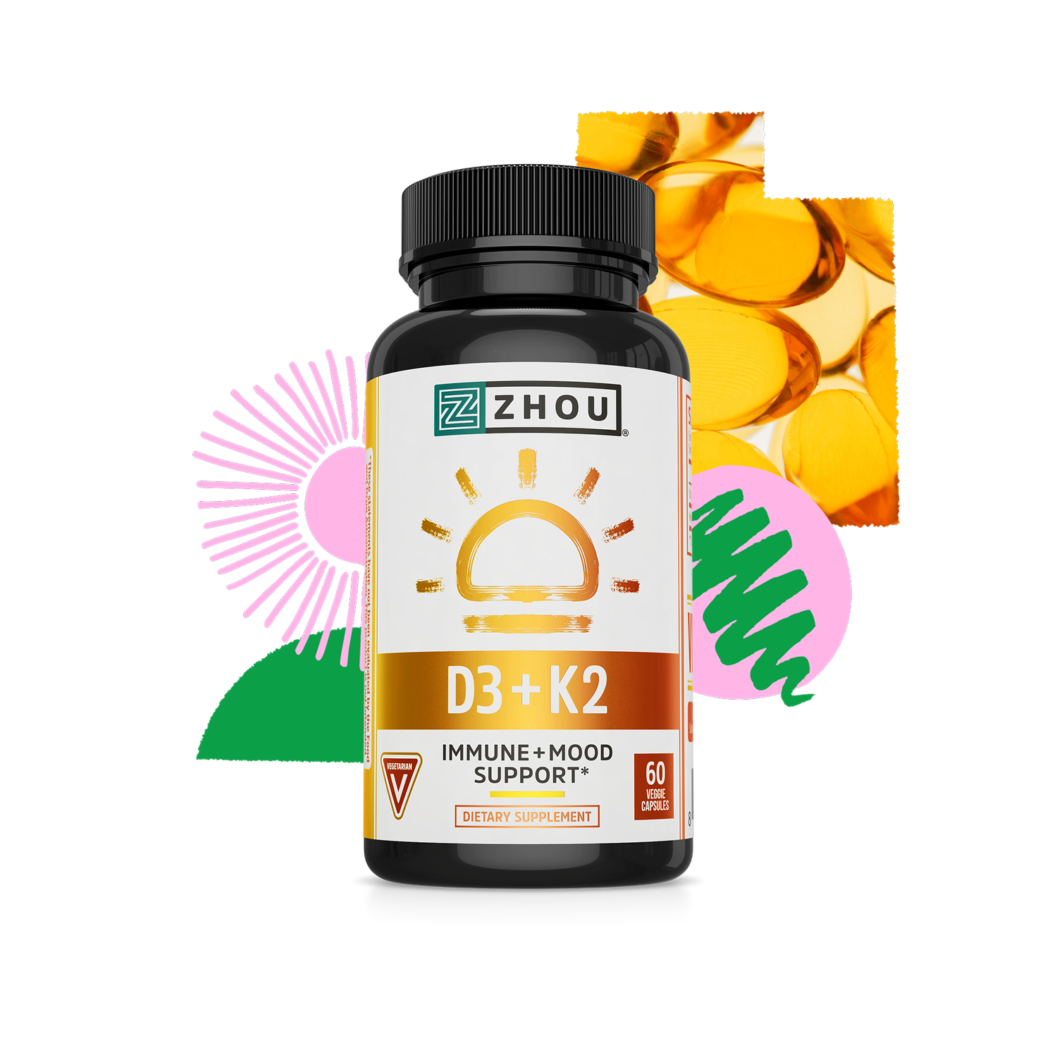 Zhou Nutrition Zhou Nutrition D3 + K2 - 60 Capsules