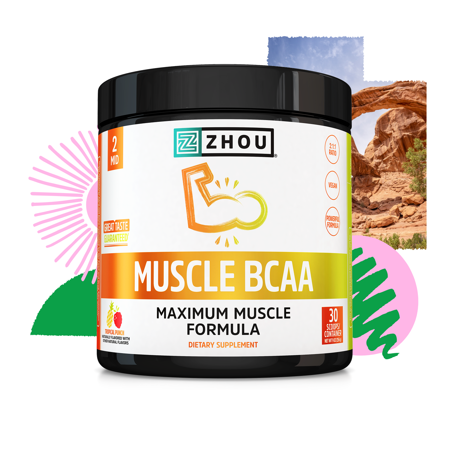 Zhou Nutrition Zhou Nutrition Muscle BCAA - Tropical Punch