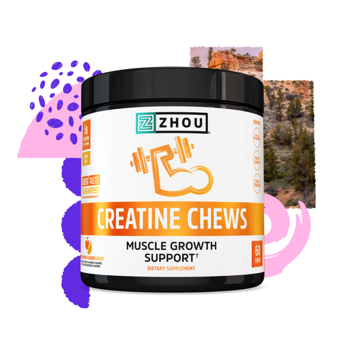 Zhou Nutrition Zhou Nutrition Creatine Chews - Peach Mango - 60 Chews