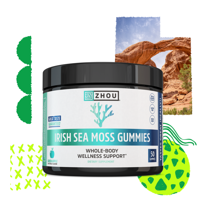 Zhou Nutrition Zhou Nutrition Irish Sea Moss Gummies - Green Apple - 50 Gummies