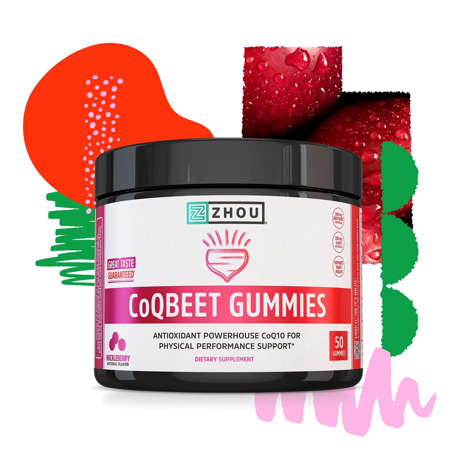 Zhou Nutrition Zhou Nutrition CoQBeet Gummies - Huckleberry - 50 Gummies