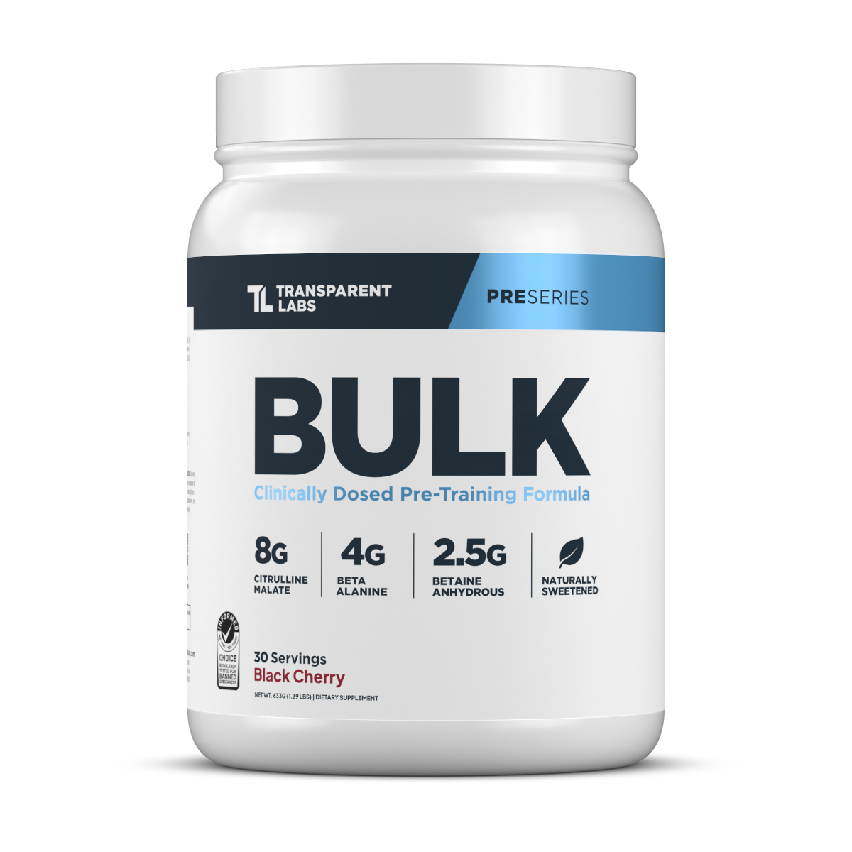 Transparent Labs Transparent Labs BULK Pre-Workout - Black Cherry - 30 Servings
