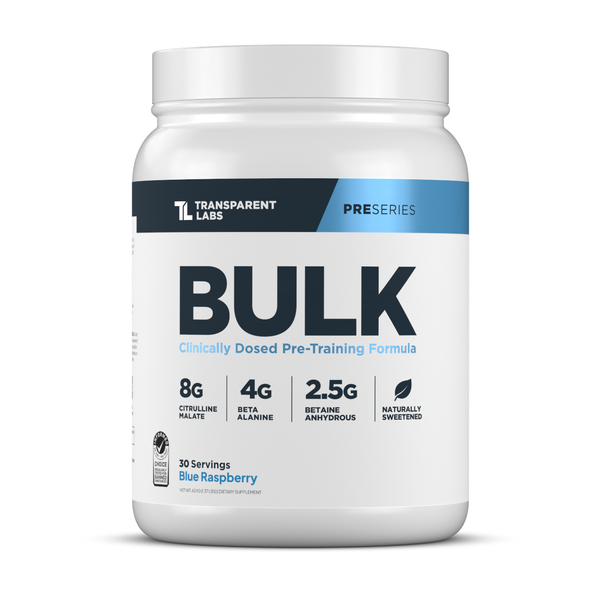 Transparent Labs Transparent Labs BULK Pre-Workout - Blue Raspberry - 30 Servings