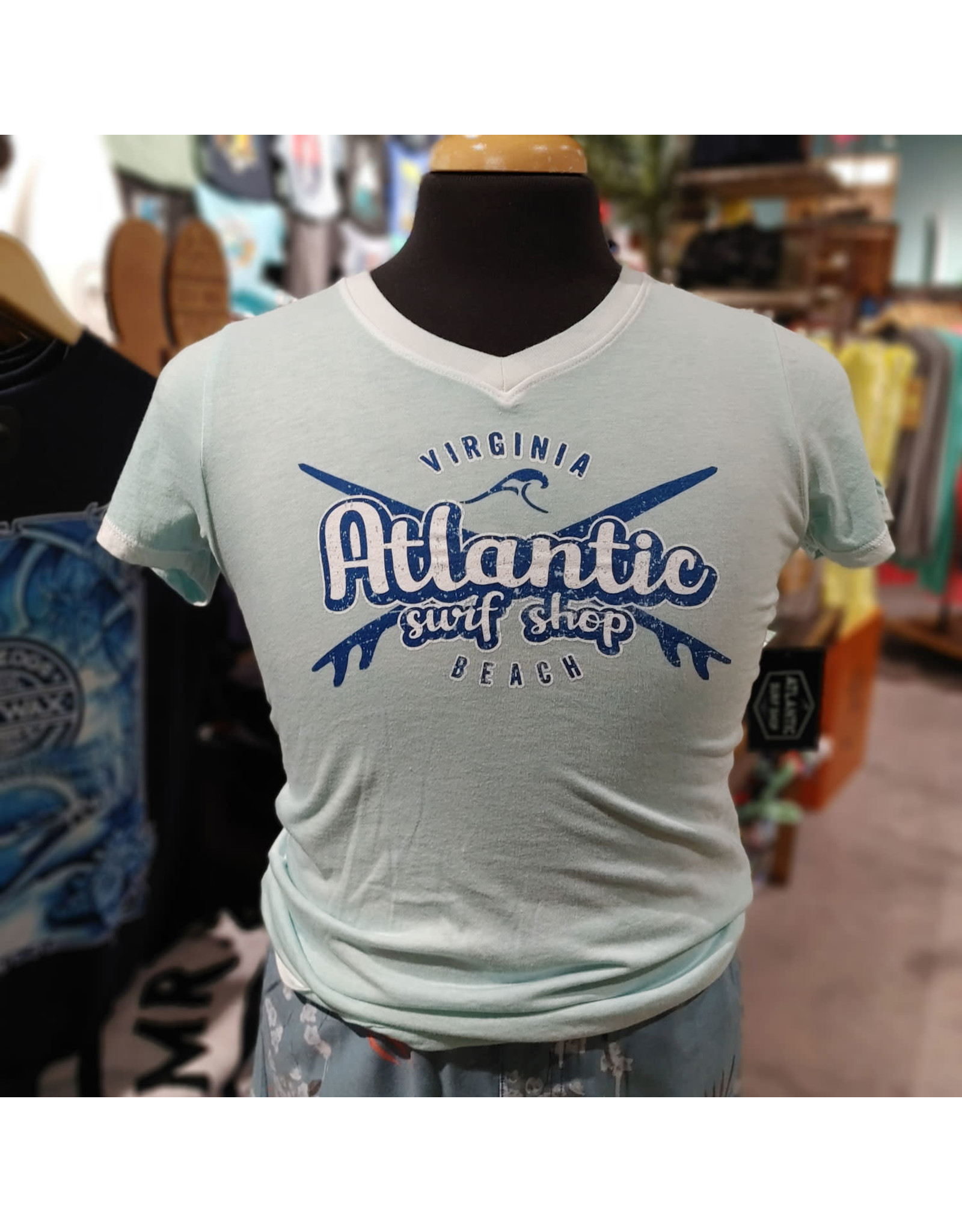 Atlantic Surf Co Atlantic Surf Vintage Dye Ladies' V-neck Blueberry