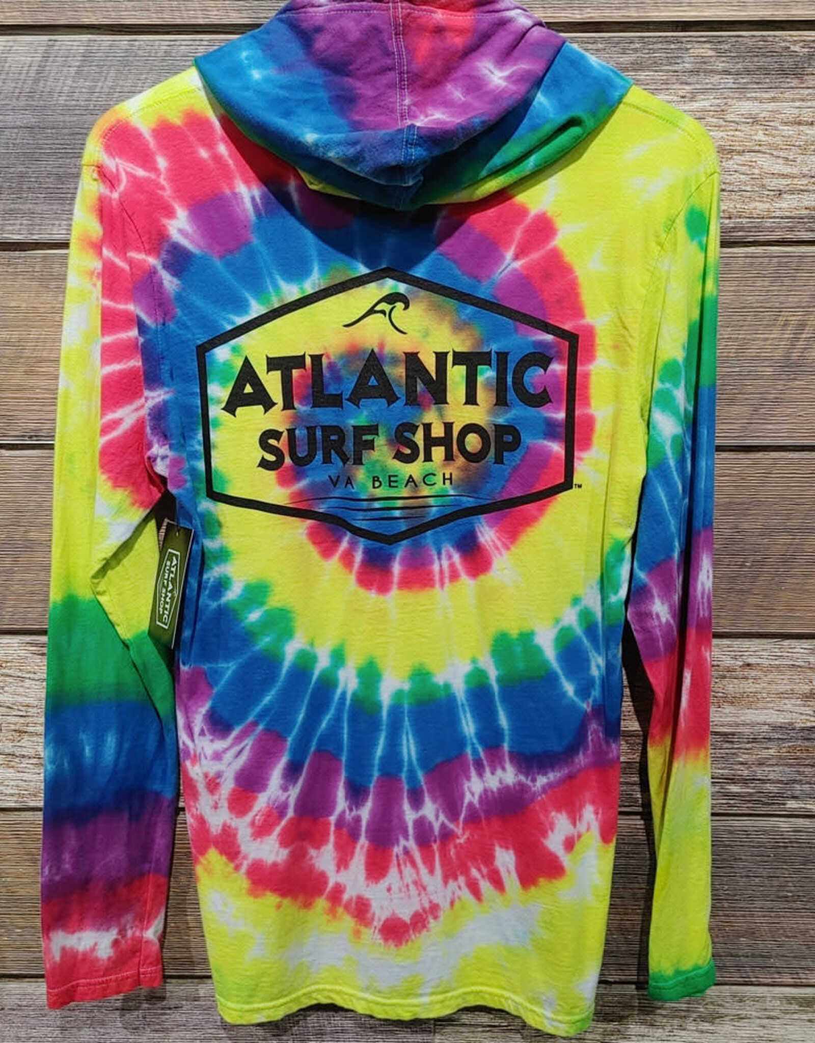 Atlantic Surf Co Atlantic Surf Shop Badge Tie Dye Hoodie