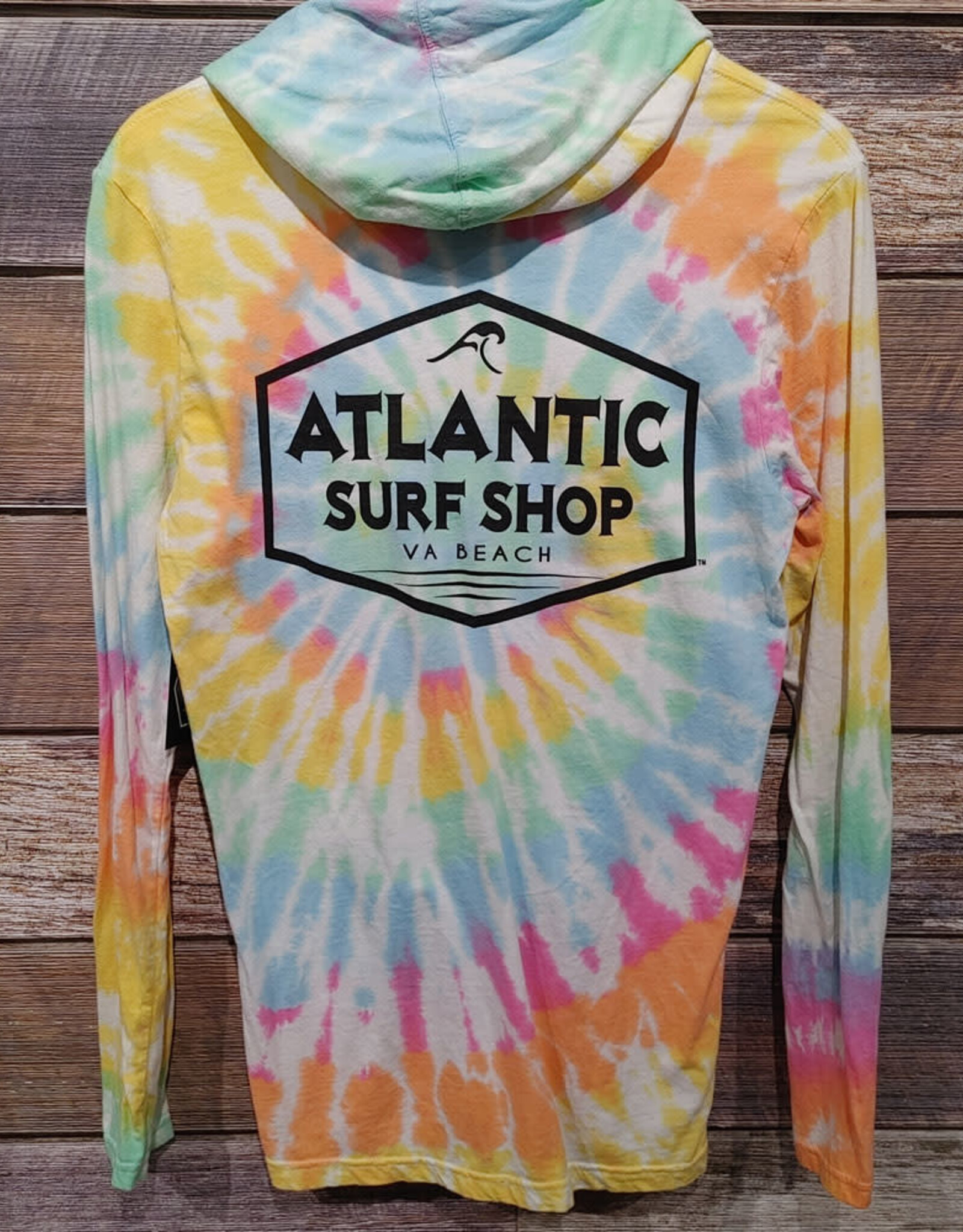 Atlantic Surf Co Atlantic Surf Shop Badge Tie Dye Hoodie