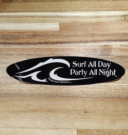Global Surf Network Global Surf Network Surf All Day Party All Night Oval Sticker
