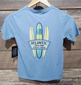 Atlantic Surf Co Atlantic Surf Longboard Retro Youth T-shirt Blue