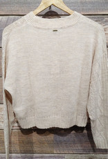 Rusty Rusty Catalina Cable Knit Crew Sweater Oatmeal