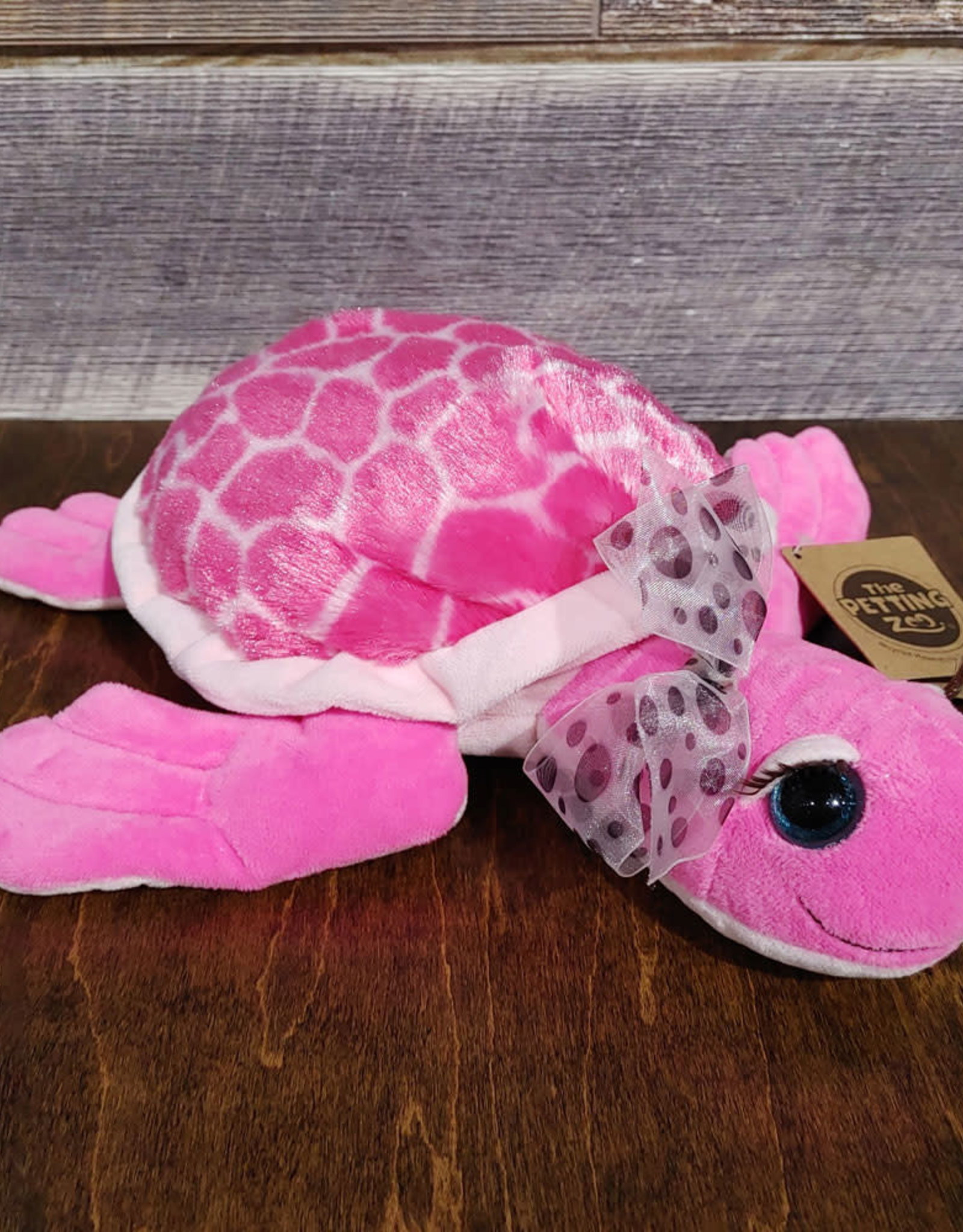 The Petting Zoo Pink/Polka Dot Sea Turtle Stuffie
