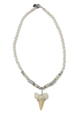 Charming Shark Charming Shark Tan Braided Shark Tooth Necklace
