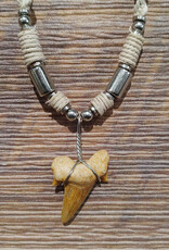 Charming Shark Charming Shark Tan Braided Shark Tooth Necklace