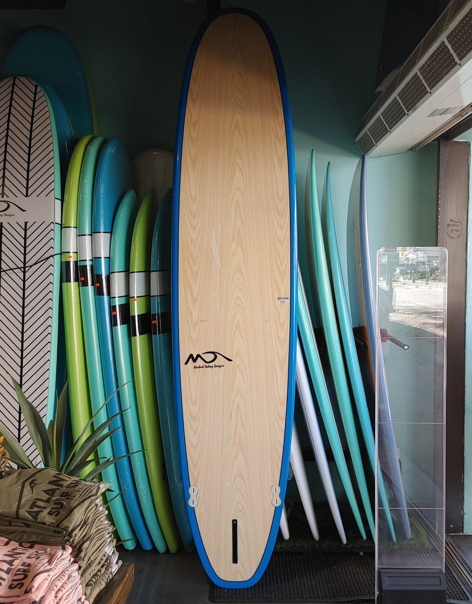 BOARD SALE Dolsey Epoxy Surfboard 9'0" 81L Wood/Blue