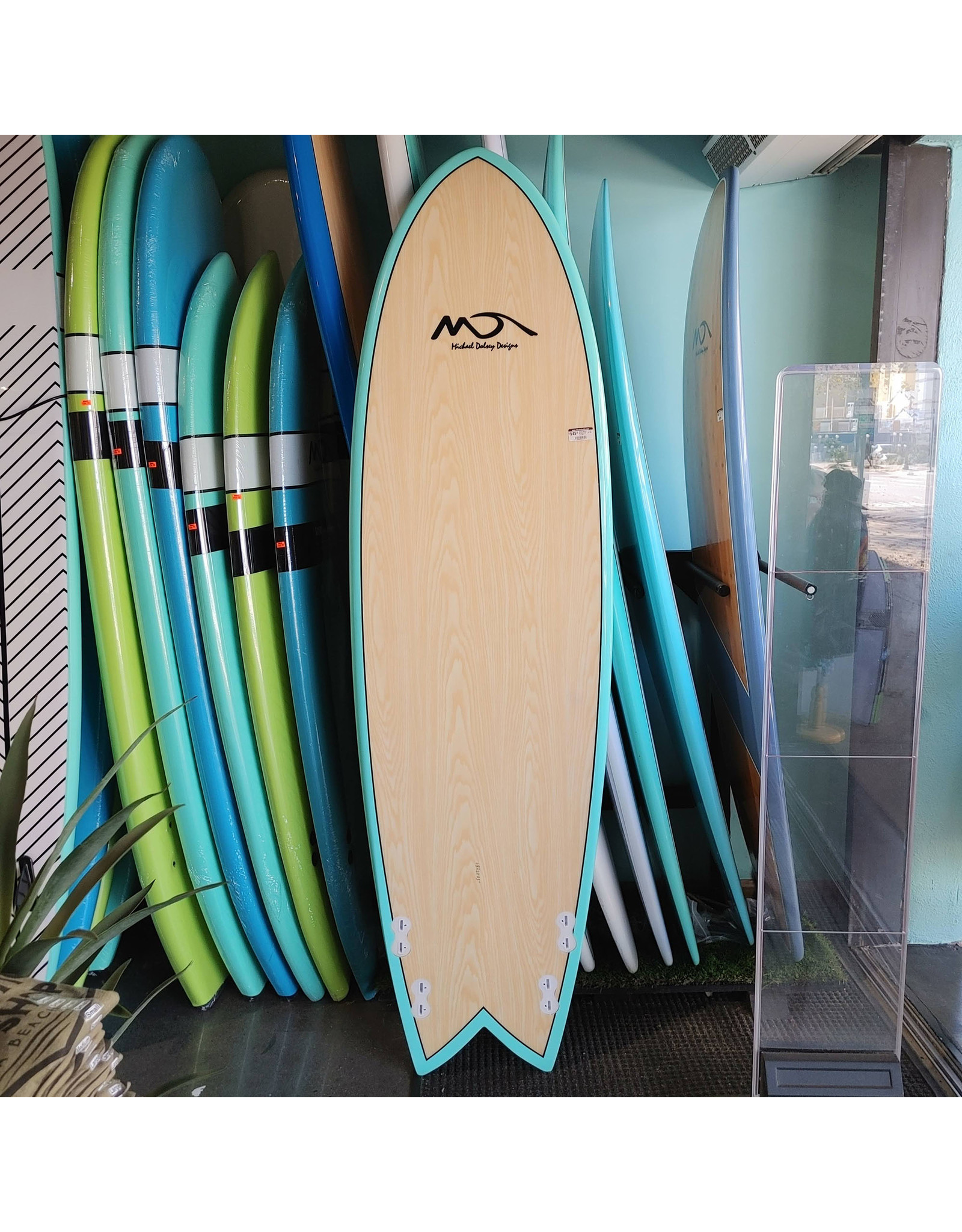 Dolsey Dolsey Epoxy Surfboard 6'8" 45L Wood/Mint