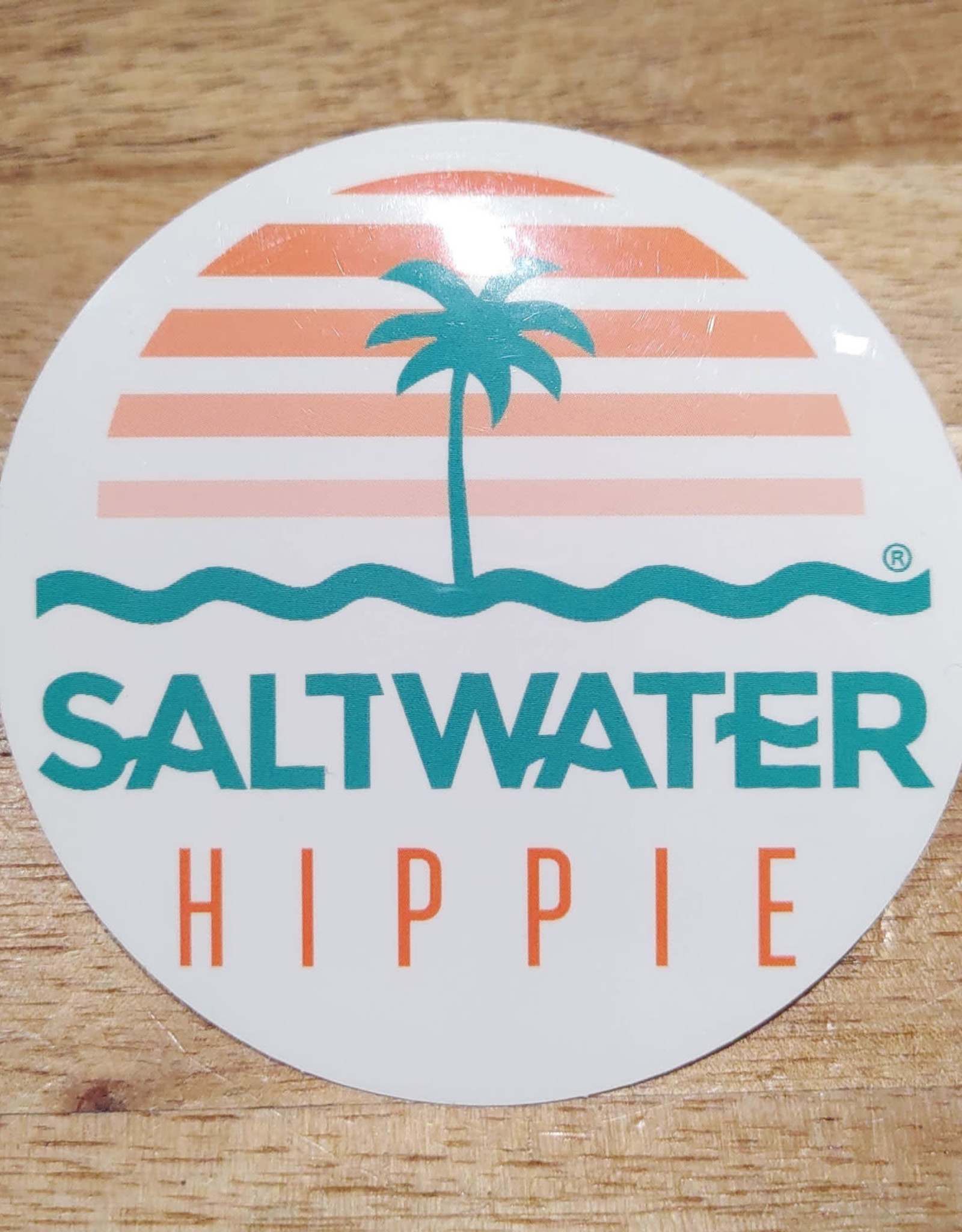 Saltwater Hippie Saltwater Hippie Signature Logo Sticker White