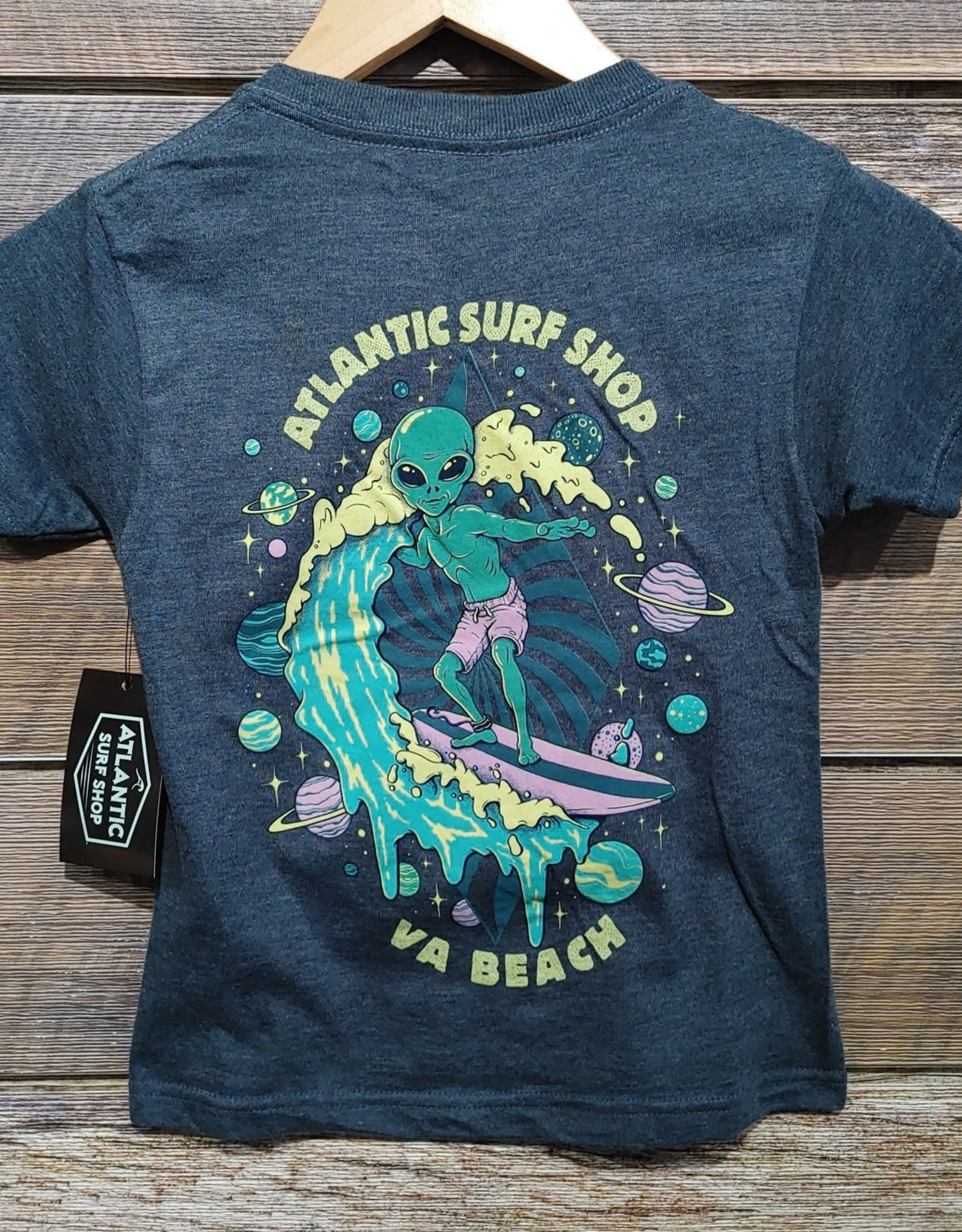 Atlantic Surf Co Atlantic Surf Shop  Alien Wave Youth Shirt Dark Blue