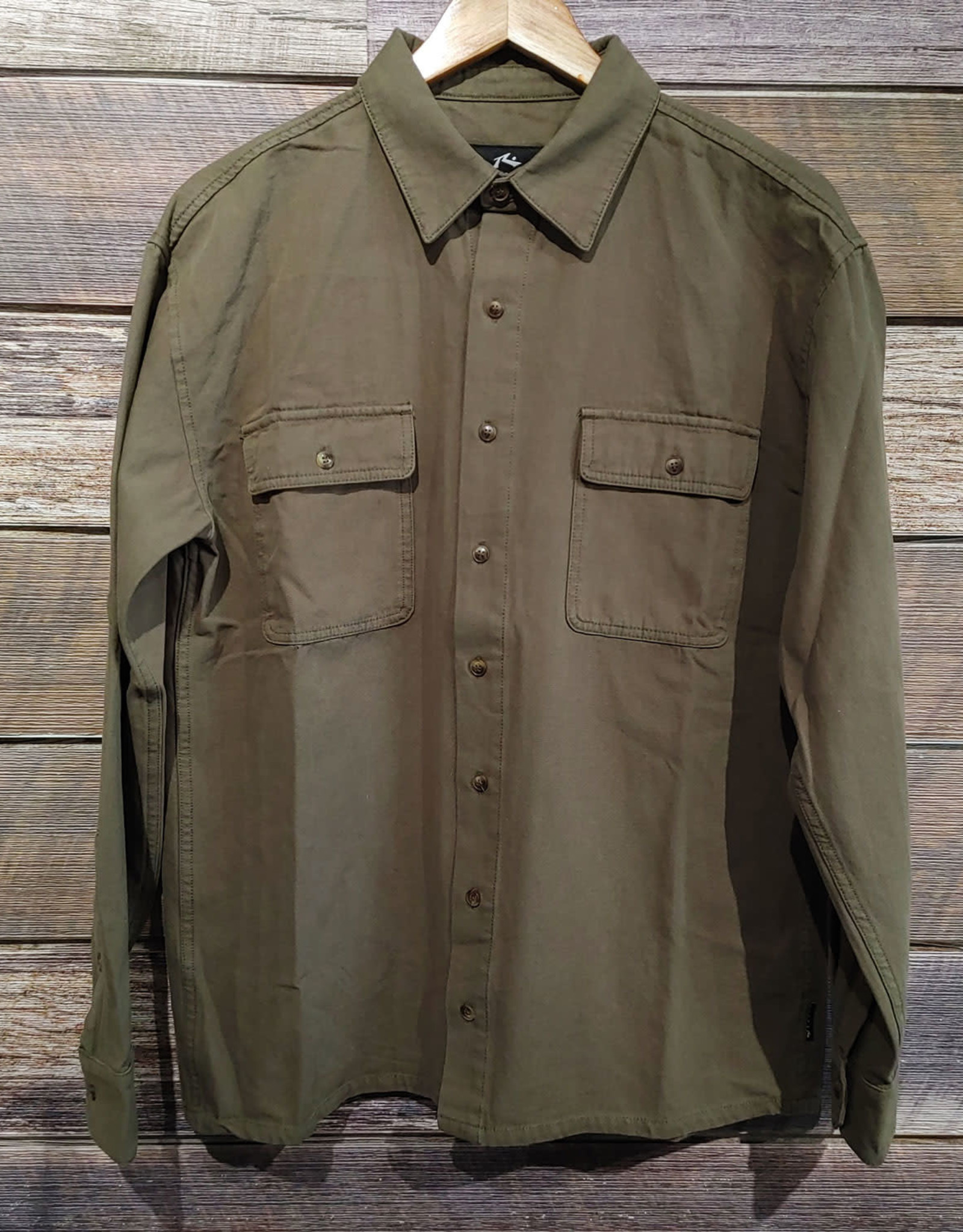 Rusty Rusty Nomad Long Sleeve Shirt Army Green