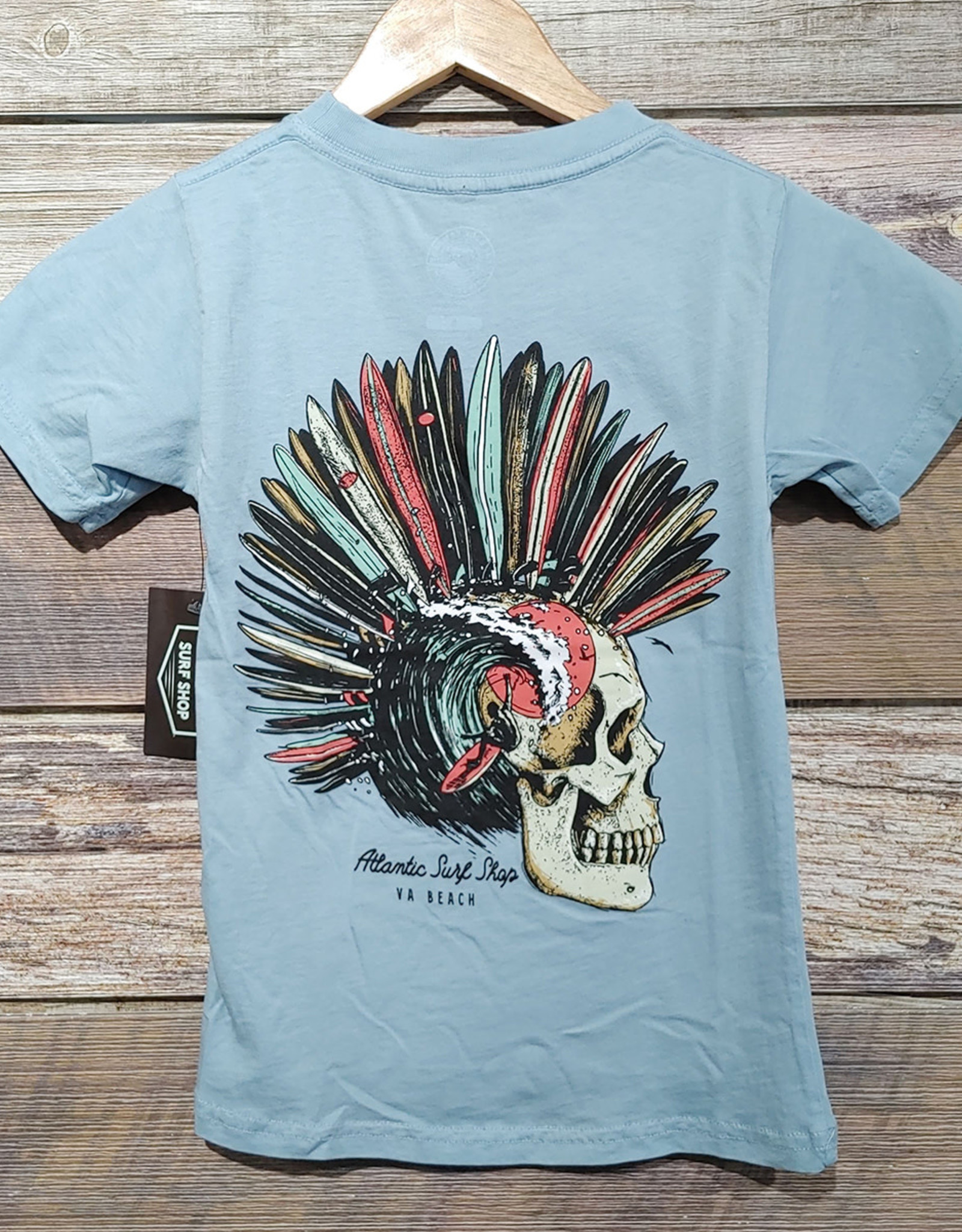 Atlantic Surf Co Atlantic Surf Shop Quiver Skull Youth T-shirt Blue