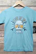 Atlantic Surf Co Atlantic Surf Shop Electric Skull Youth T-Shirt Turquoise