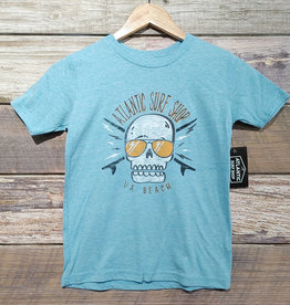 Atlantic Surf Co Atlantic Surf Electric Skull Youth T-Shirt Turquoise