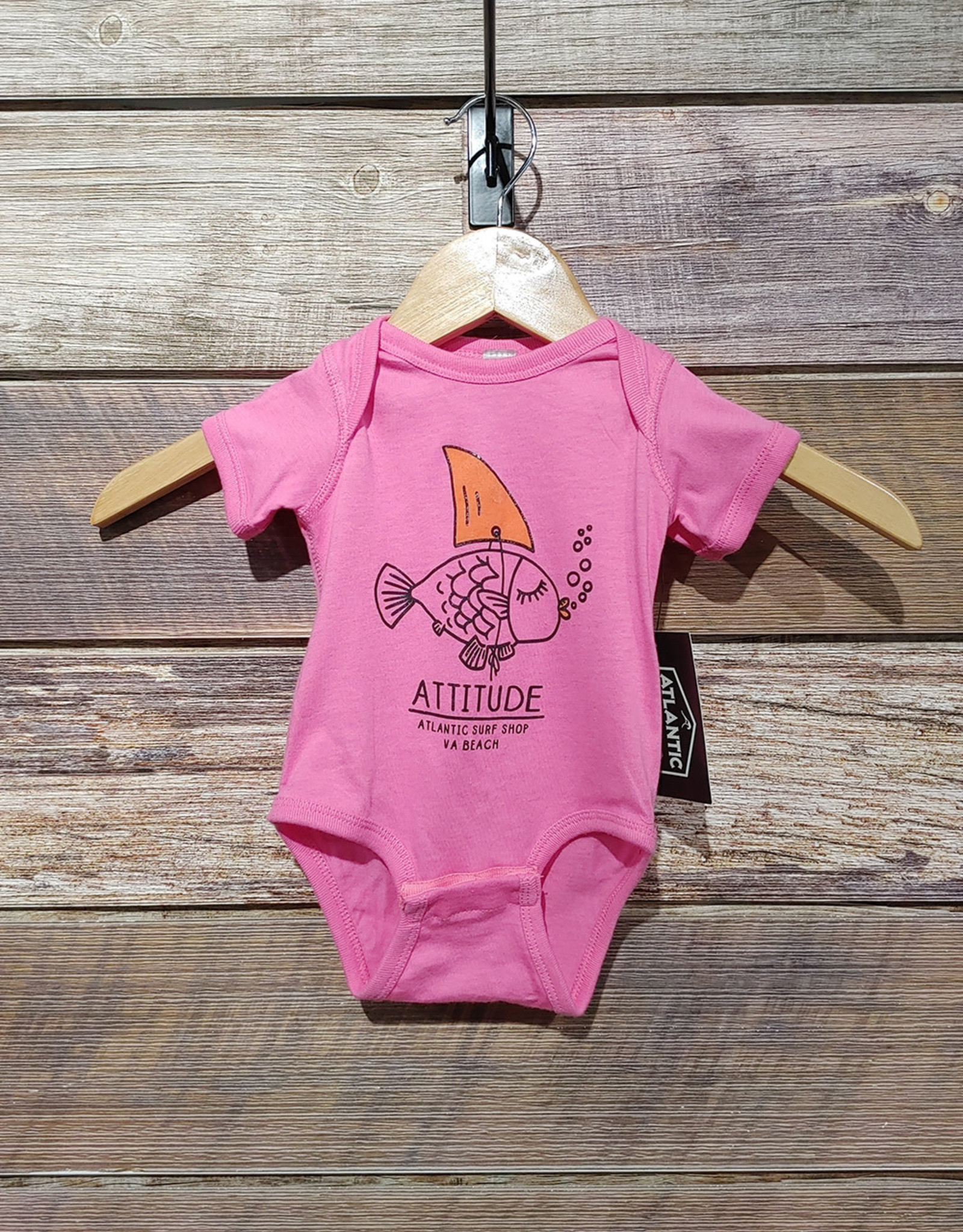 Atlantic Surf Co Atlantic Surf Shop Attitude Soft Onesie Pink