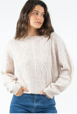 Rusty Rusty Catalina Cable Knit Crew Sweater Oatmeal