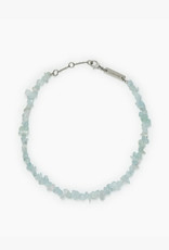 Pura Vida Pura Vida Aquamarine Chip Chain Anklet Silver