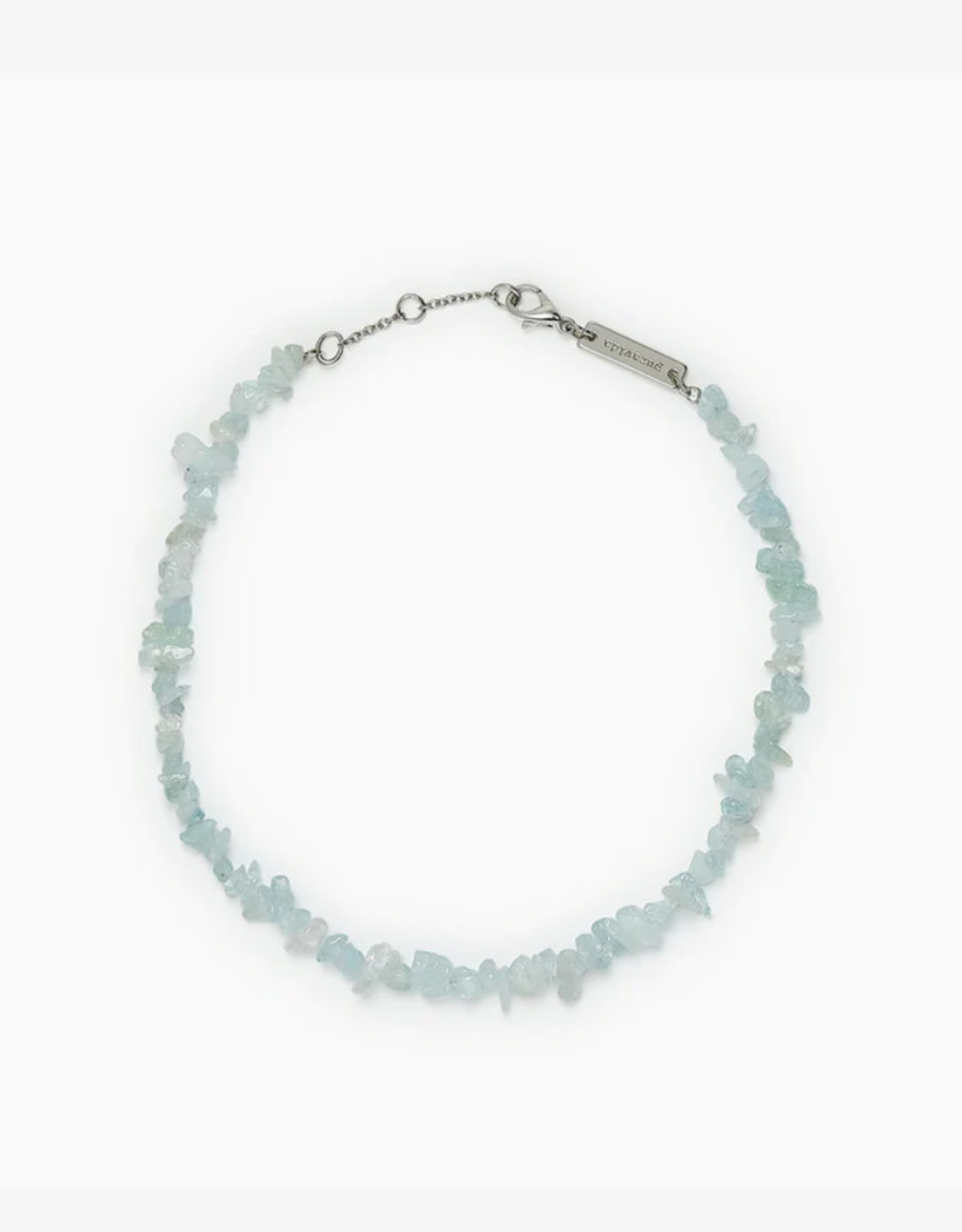 Pura Vida Pura Vida Aquamarine Chip Chain Anklet Silver