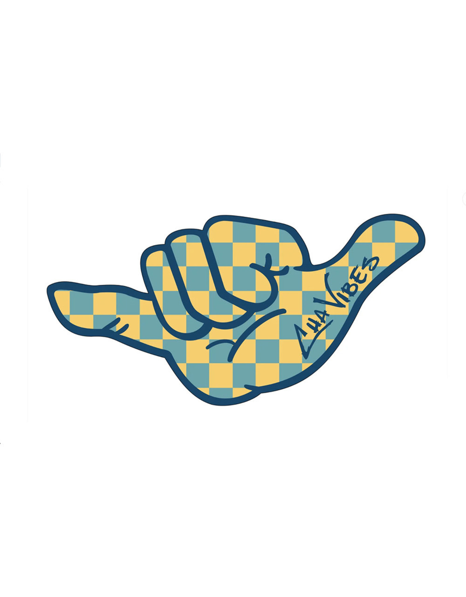 Cha Vibes 3D Shaka Sticker Tropical Check Atlantic Surf Shop