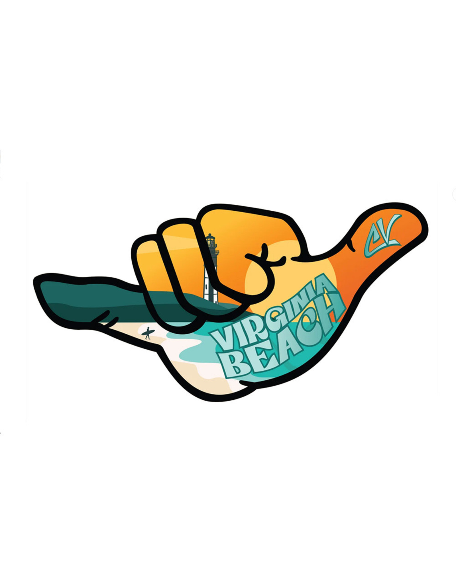 Cha Vibes Cha Vibes 3D Shaka Sticker Virginia Beach